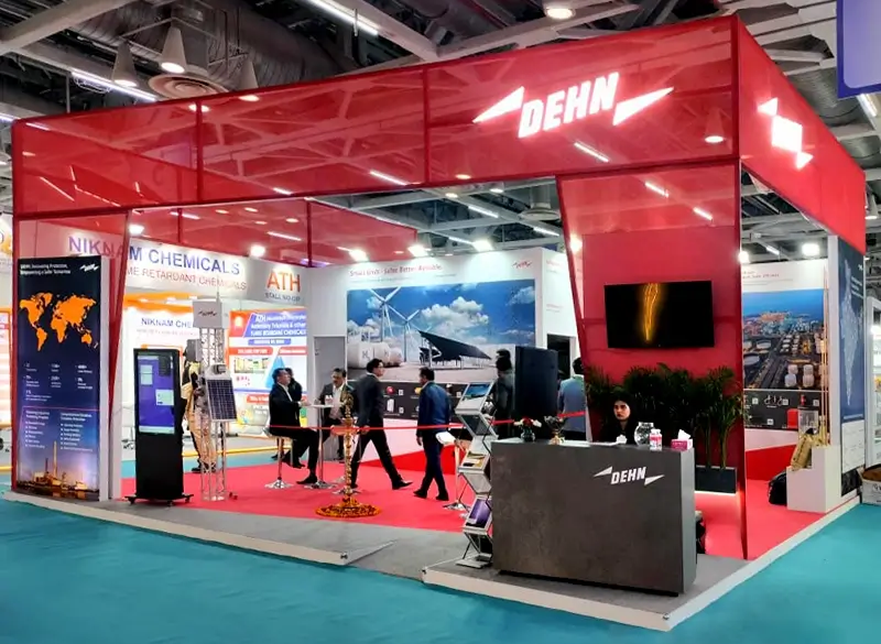DEHN exhibition stand at Elecrama 2025, Greater Noida, 72 sqm